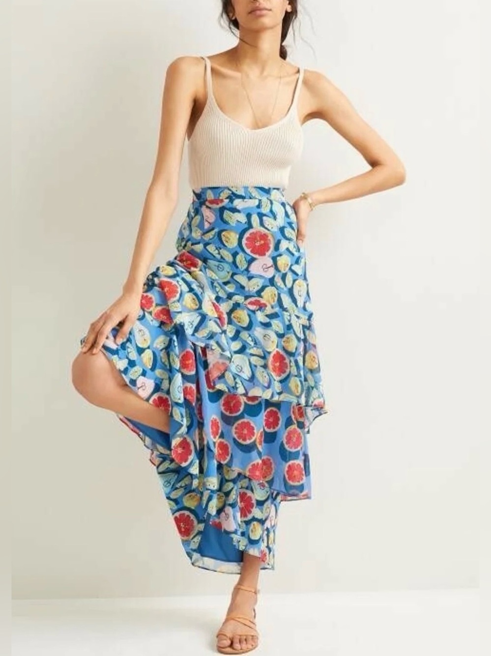 Anthropologie Hutch  Medley Tiered Maxi Skirt Medium